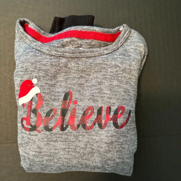 PJ Essentials Sleepwear "Believe" Christmas Gray/Red Plaid Pajama Set. Youth 4T - Picture 8 of 8